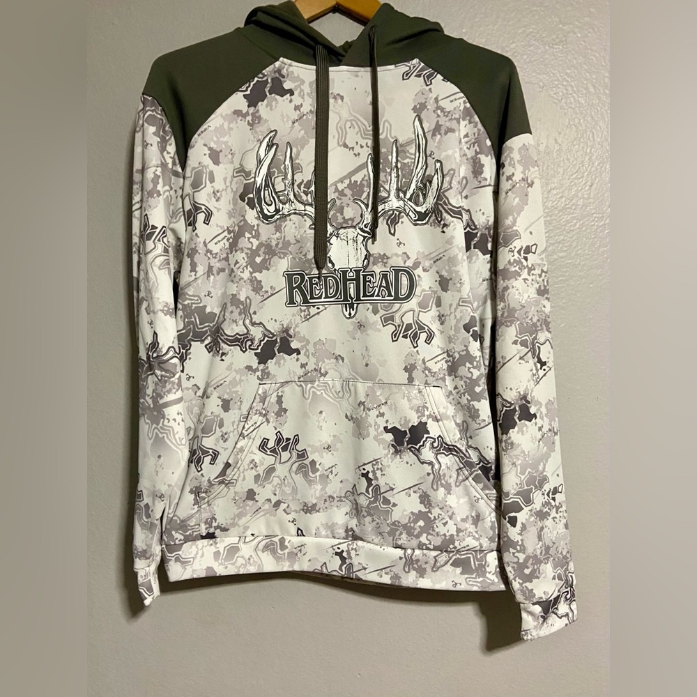 RedHead Gray and White Camouflage Hoodie